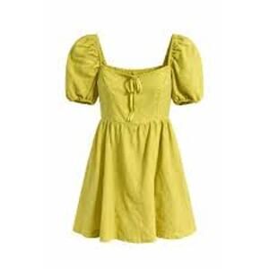 CAMILA COELHO Puff Sleeve Linen Mini Dress Chartreuse BABYDOLL  FEMININE Size S